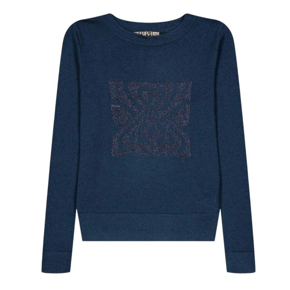 Biba Girls Logo Merino Wool Sweater / Navy